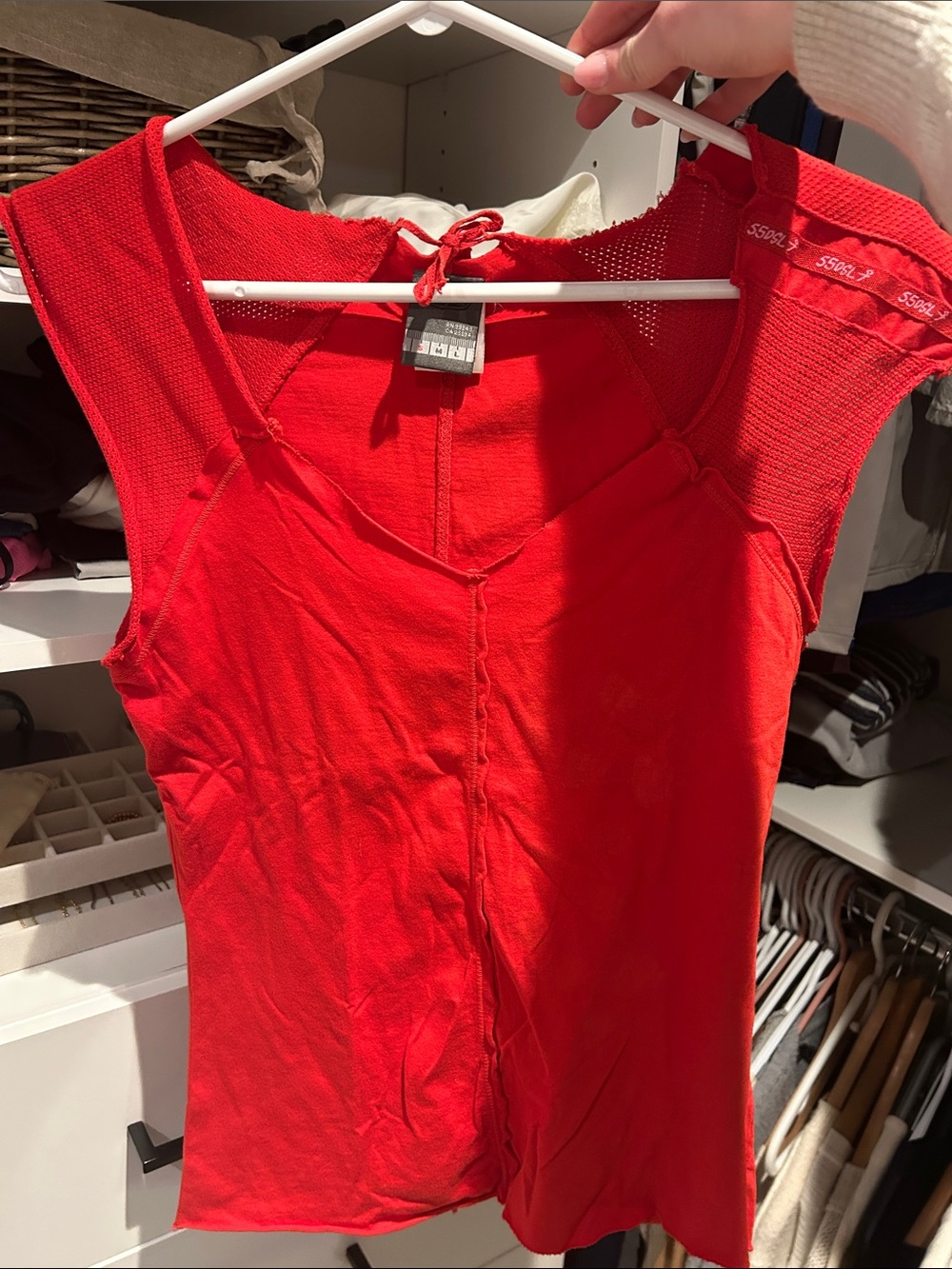 Women’s Red V-Neck Sleeveless Tank Top